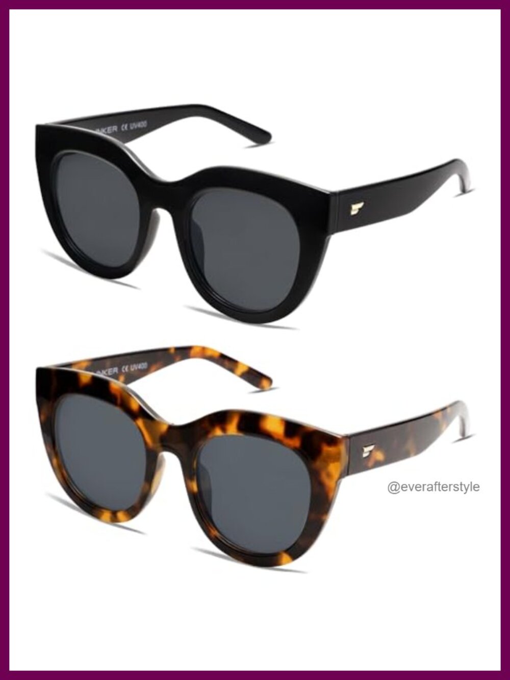 Polarized Oversized Cat Eye Sunglasses Retro Full Frame Lightweight